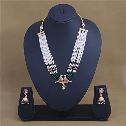 Antique Peacock Necklace Set With Gold Plating