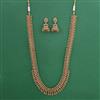 Antique Long Necklace with Matte Gold Plating