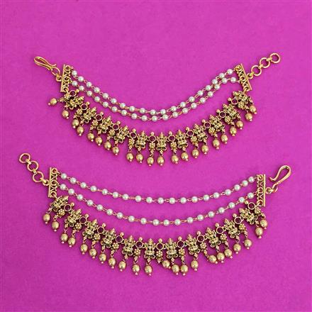 Antique Moti Ear Chain With Gold Plating