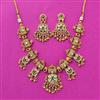 Antique Classic Necklace Set With Matte Gold Plating