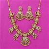Antique Classic Necklace Set With Matte Gold Plating