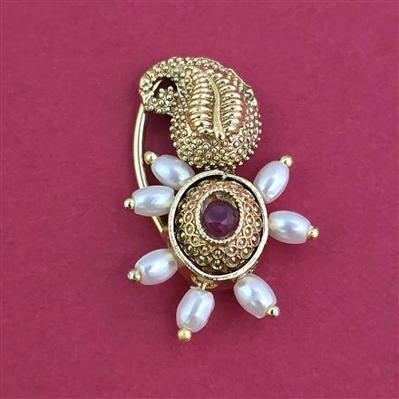 Antique Pressing Nose Ring With Matte Gold Plating
