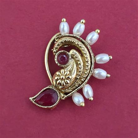 Antique Pressing Nose Ring With Matte Gold Plating
