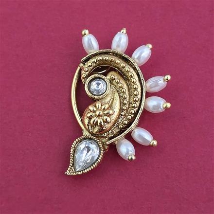 Antique Pressing Nose Ring With Matte Gold Plating