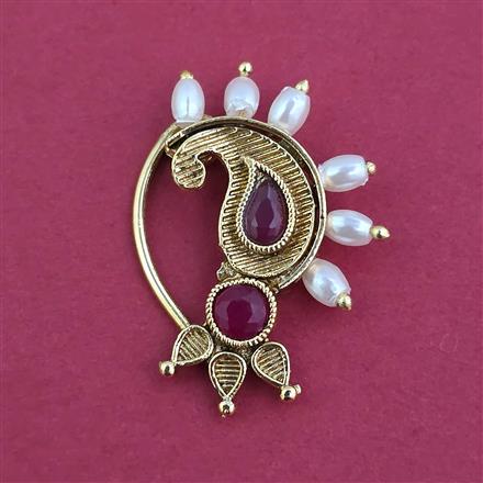 Antique Pressing Nose Ring With Matte Gold Plating