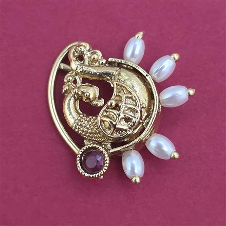 Antique Pressing Nose Ring With Matte Gold Plating