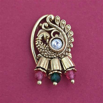 Antique Pressing Nose Ring With Matte Gold Plating