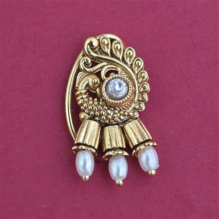 Antique Pressing Nose Ring With Matte Gold Plating