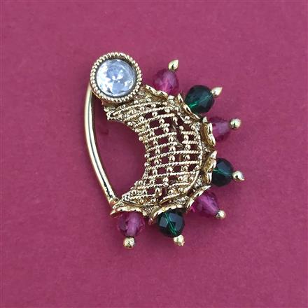 Antique Pressing Nose Ring With Matte Gold Plating