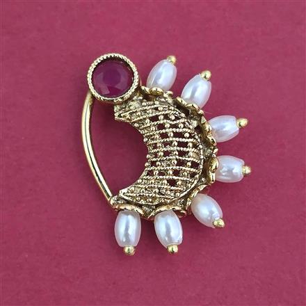 Antique Pressing Nose Ring With Matte Gold Plating