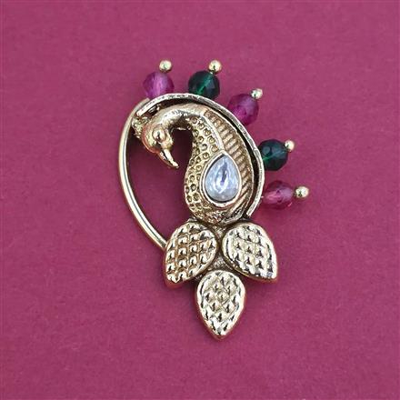Antique Pressing Nose Ring With Matte Gold Plating