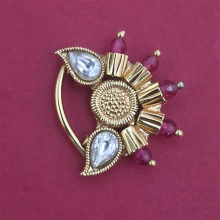 Antique Pressing Nose Ring With Matte Gold Plating