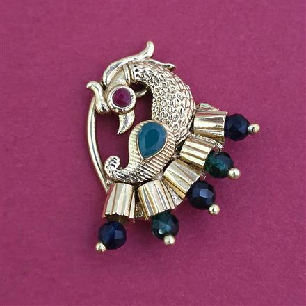Antique Pressing Nose Ring With Matte Gold Plating