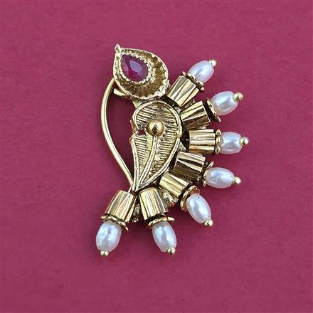 Antique Pressing Nose Ring With Matte Gold Plating