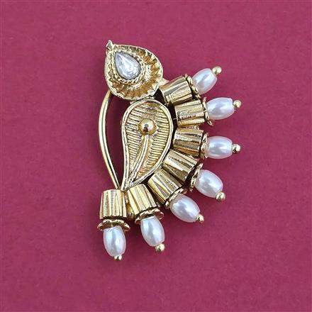 Antique Pressing Nose Ring With Matte Gold Plating