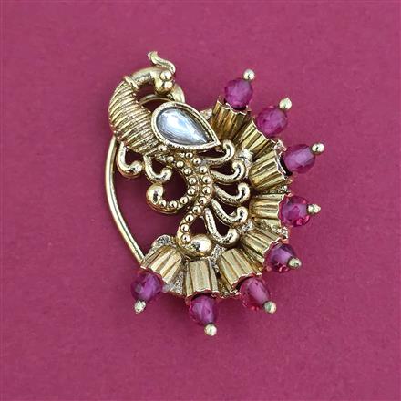 Antique Pressing Nose Ring With Matte Gold Plating