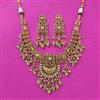 Antique Classic Necklace Set With Matte Gold Plating