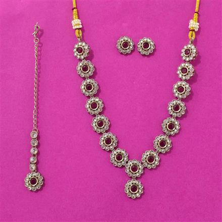 Antique Classic Necklace Set With Mehndi Plating