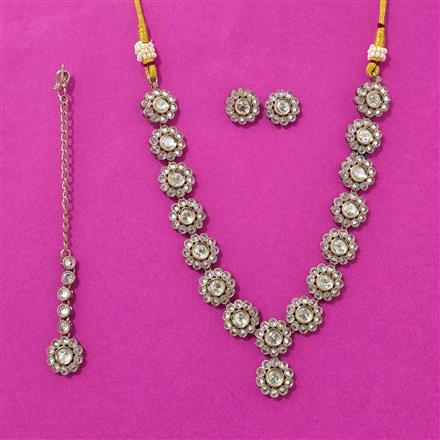 Antique Classic Necklace Set With Mehndi Plating