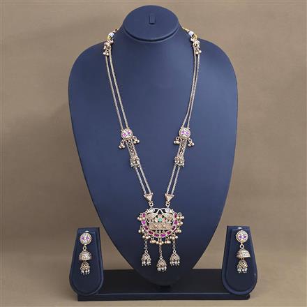 Antique Classic Pendant Set With Matte Gold Plating