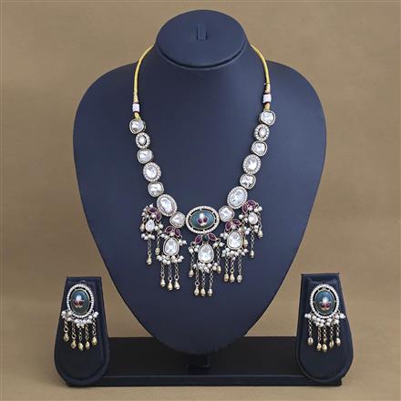 Antique Classic Necklace Set With Mehndi Plating