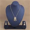 Antique Classic Pendant Set With Matte Gold Plating