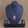 Antique Classic Pendant Set With Matte Gold Plating