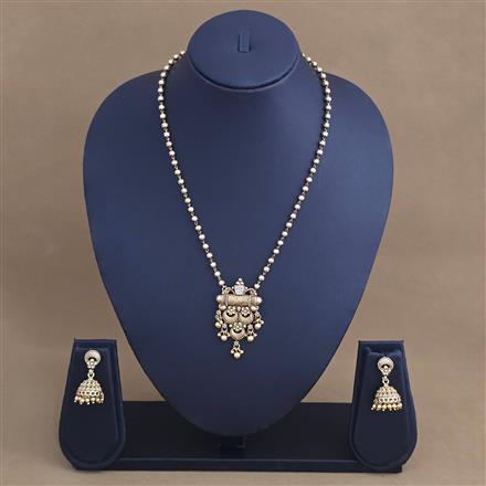Antique Classic Pendant Set With Matte Gold Plating