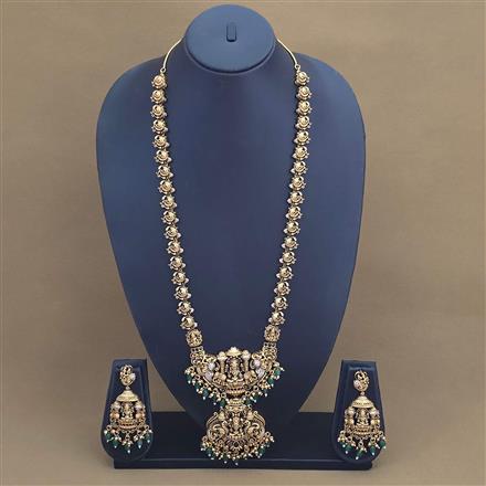 Antique Temple Necklace Set With Gold Plating