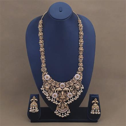 Antique Temple Necklace Set With Gold Plating