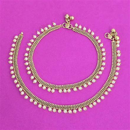Antique Moti Payal With Gold Plating