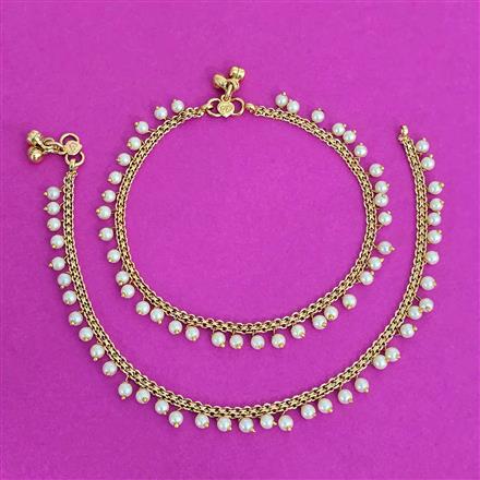 Antique Moti Payal With Gold Plating