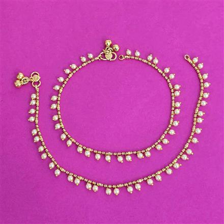 Antique Moti Payal With Gold Plating