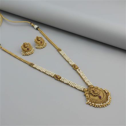 Antique Long Necklace Set With Gold Plating