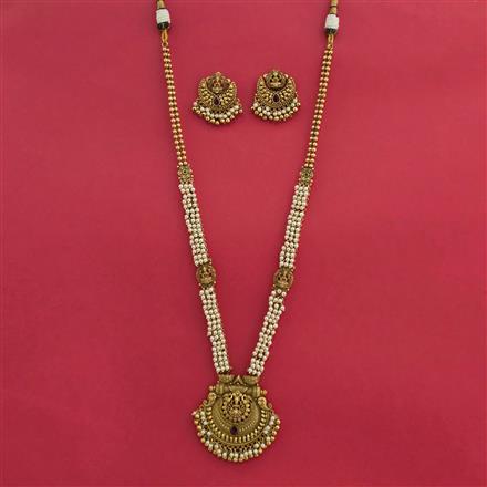 Antique Long Necklace Set With Gold Plating