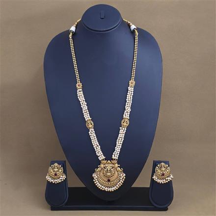 Antique Temple Necklace Set With Gold Plating