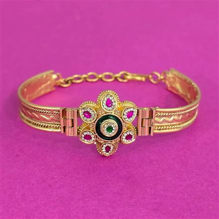 Antique Adjustable Bracelet With Matte Gold Plating