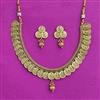 Antique Plain Gold Necklace Set With Gold Plating