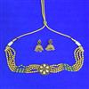 Antique Choker Necklace Set With Matte Gold Plating