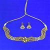 Antique Choker Necklace Set With Matte Gold Plating