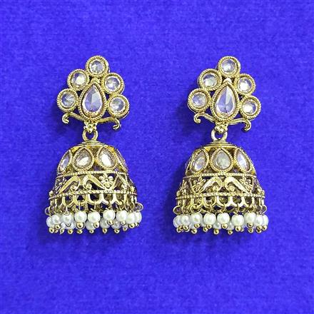 Antique Jhumki With Mehndi Plating