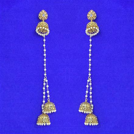 Antique Jhumki With Matte Gold Plating