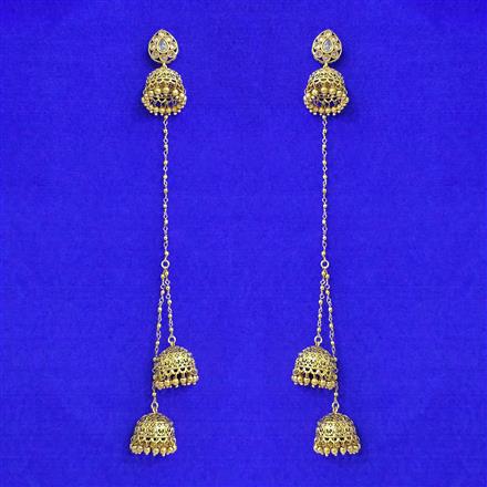 Antique Jhumki With Matte Gold Plating