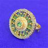 Antique Adjustable Ring With Matte Gold Plating