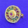 Antique Adjustable Ring With Matte Gold Plating