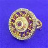 Antique Adjustable Ring With Matte Gold Plating