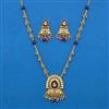 Antique Pearl Pendant Set With Matte Gold Plating