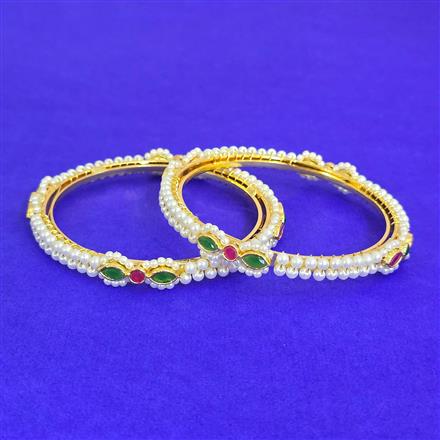 Antique Moti Bangles With Gold Plating