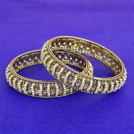 Antique Moti Bangles With Mehndi Plating