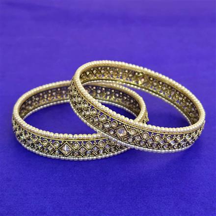 Antique Moti Bangles With Mehndi Plating